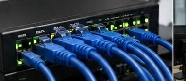 Network switch with connected cables